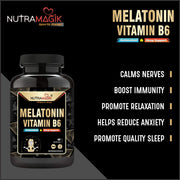 Melatonin 10mg with  Vitamin B6 and Valerian Root Extract (Tagar) for Sleep Support  -60 Capsules