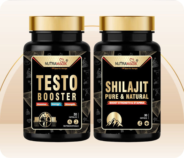 Nutramagik Himalyan Shilajit & Testo Boster Pure & Natural for Stamina and Energy-30 Capsules each