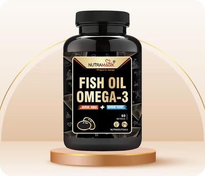 Fish Oil Omega 3 1000mg  For Healthy Joint,Heart, Brain and Eye Health - 60 Softgels