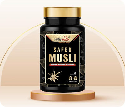 Safed Musli Extract Capsules Supports Immunity, Improves Strength, Provides Energy Level, Enhances Sports Performance-60 Capsules