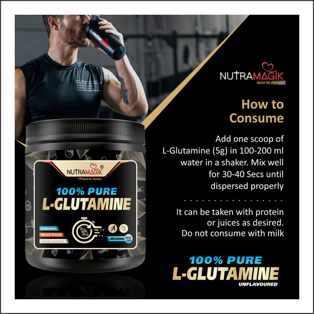 L-Glutamine Powder ,Amino Acids Supplements- Unflavored - 150 Gram