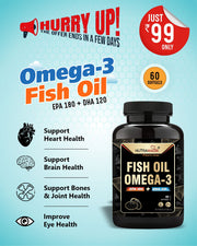 Nutramagik Fish Oil Omega 3 1000mg  For Healthy Joint,Heart, Brain and Eye Health - 60 Softgels