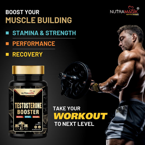 Testosterone Booster For Stamina, Energy And Strength | Contains Safed Musli,Mucuna, Ashwagandha & Fenugreek Extract- 60 Capsules
