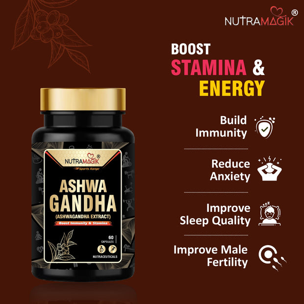 Ashwagandha Extract Withania Somnifera | 100% Natural Ashwagandha-Rejuvenates Mind & Body -30 Capsules