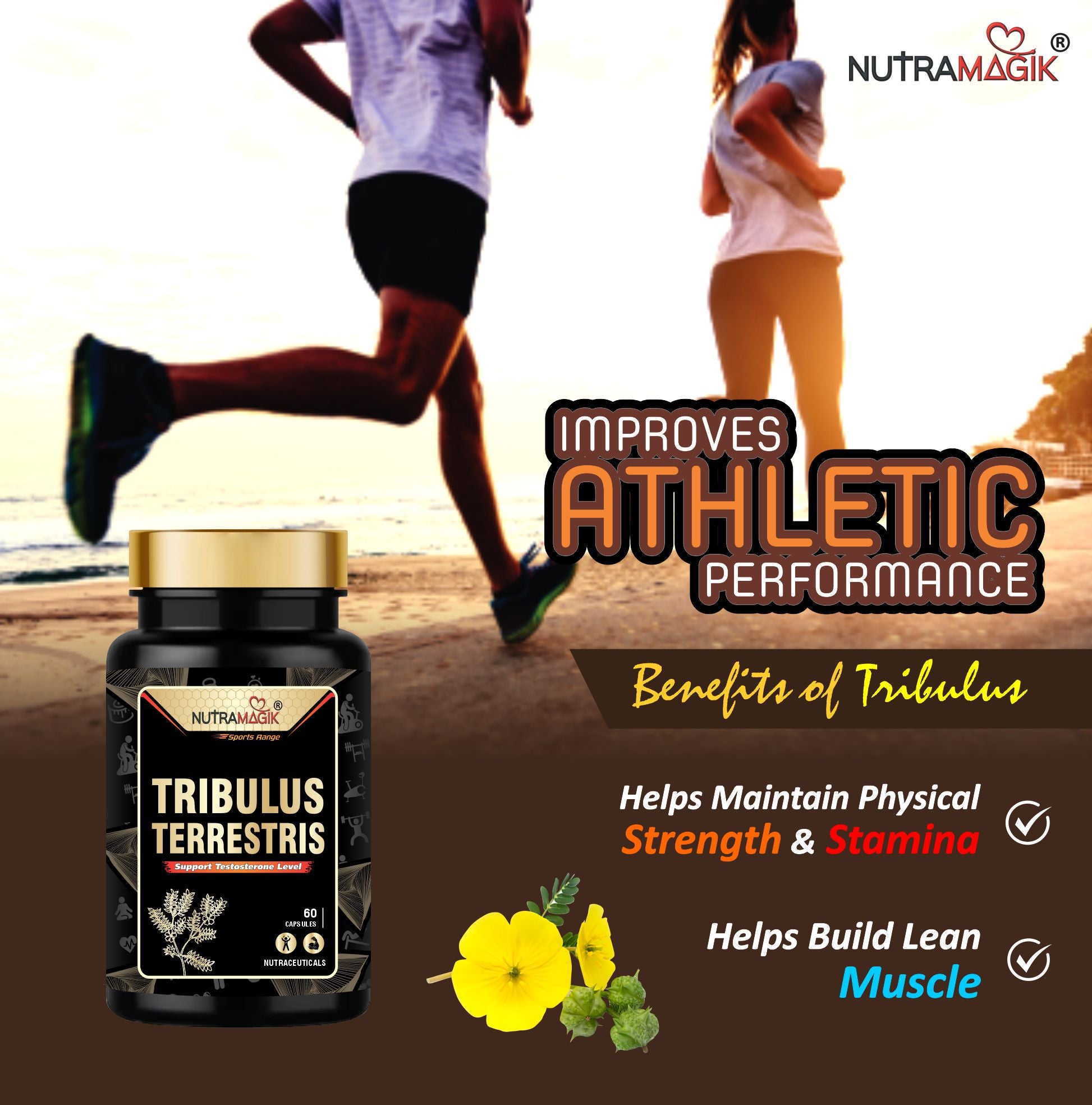 Tribulus Terrestris Gokshura Natural Testo Booster-60 Capsules