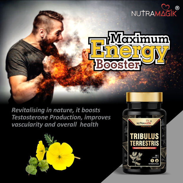 Tribulus Terrestris Gokshura Natural Testo Booster, Increase Stamina,Energy,Endurance -30 Capsules