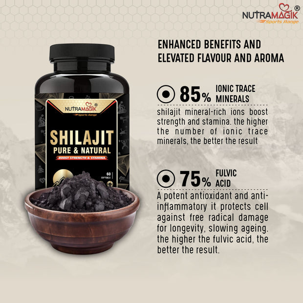 Nutramagik Shilajit and Testobooster combo offer - 60 capsule each