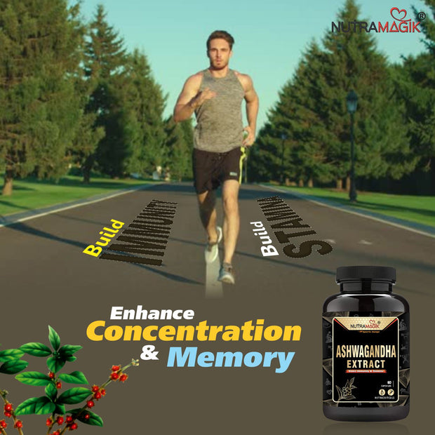 Nutramagik Ashwagandha Extract High Potency Supplements- 60 Capsules