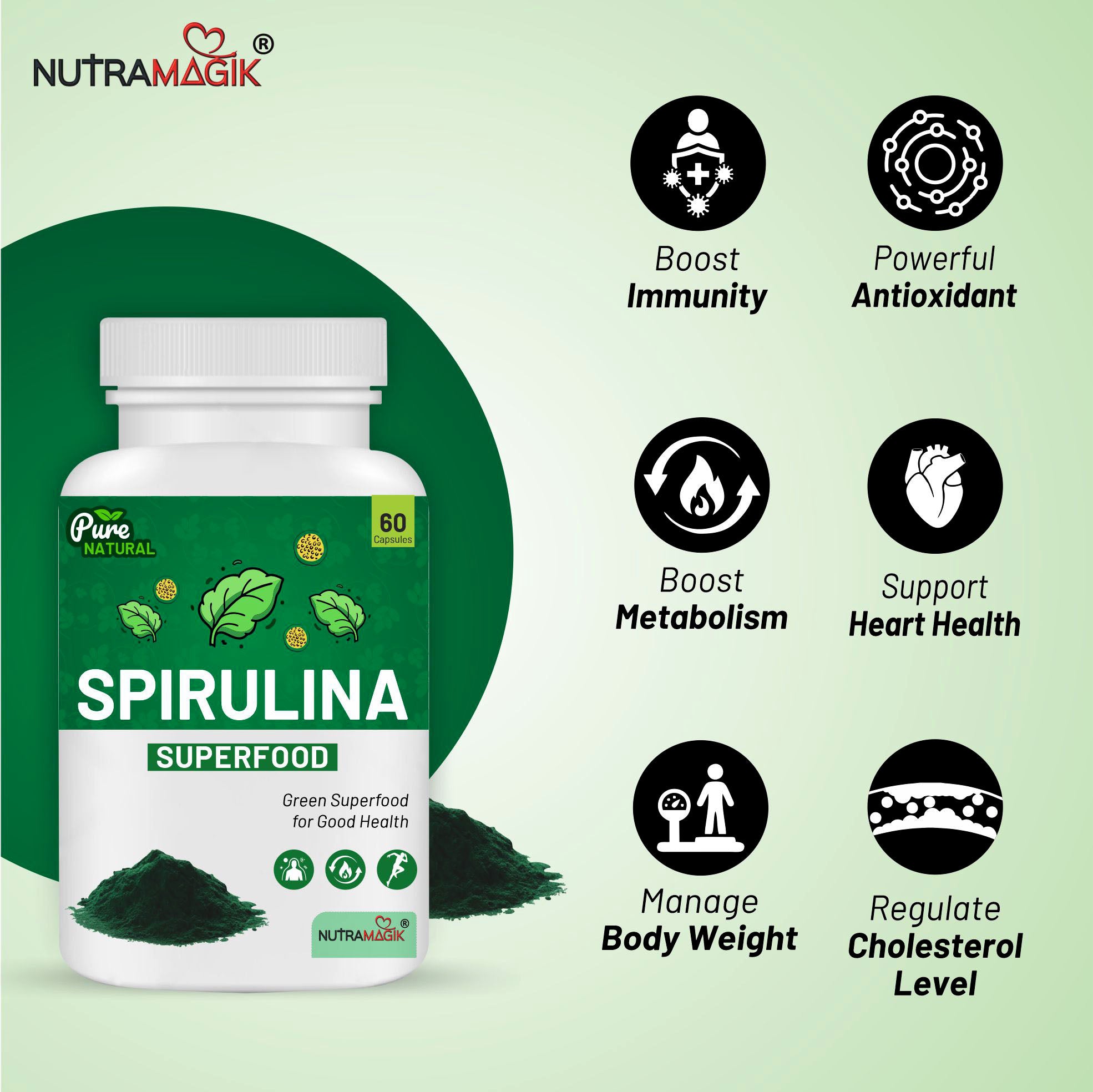 Spirulina Super Green - 60 Capsules