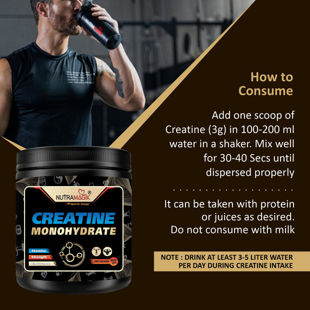Combo Deals EAA+BCAA Orange Flavour 200gm & Creatine Monohydrate 100gm unflavoured- Pack of 1 Each
