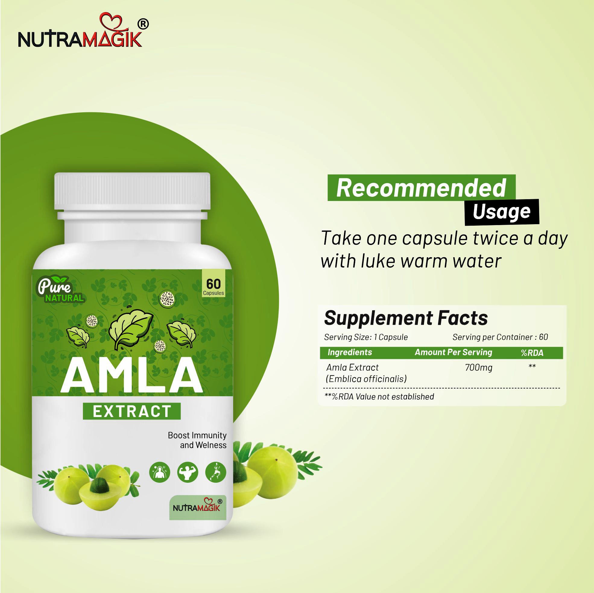 Amla Extract - Boost Immunity and Wellness - 60 Capsules