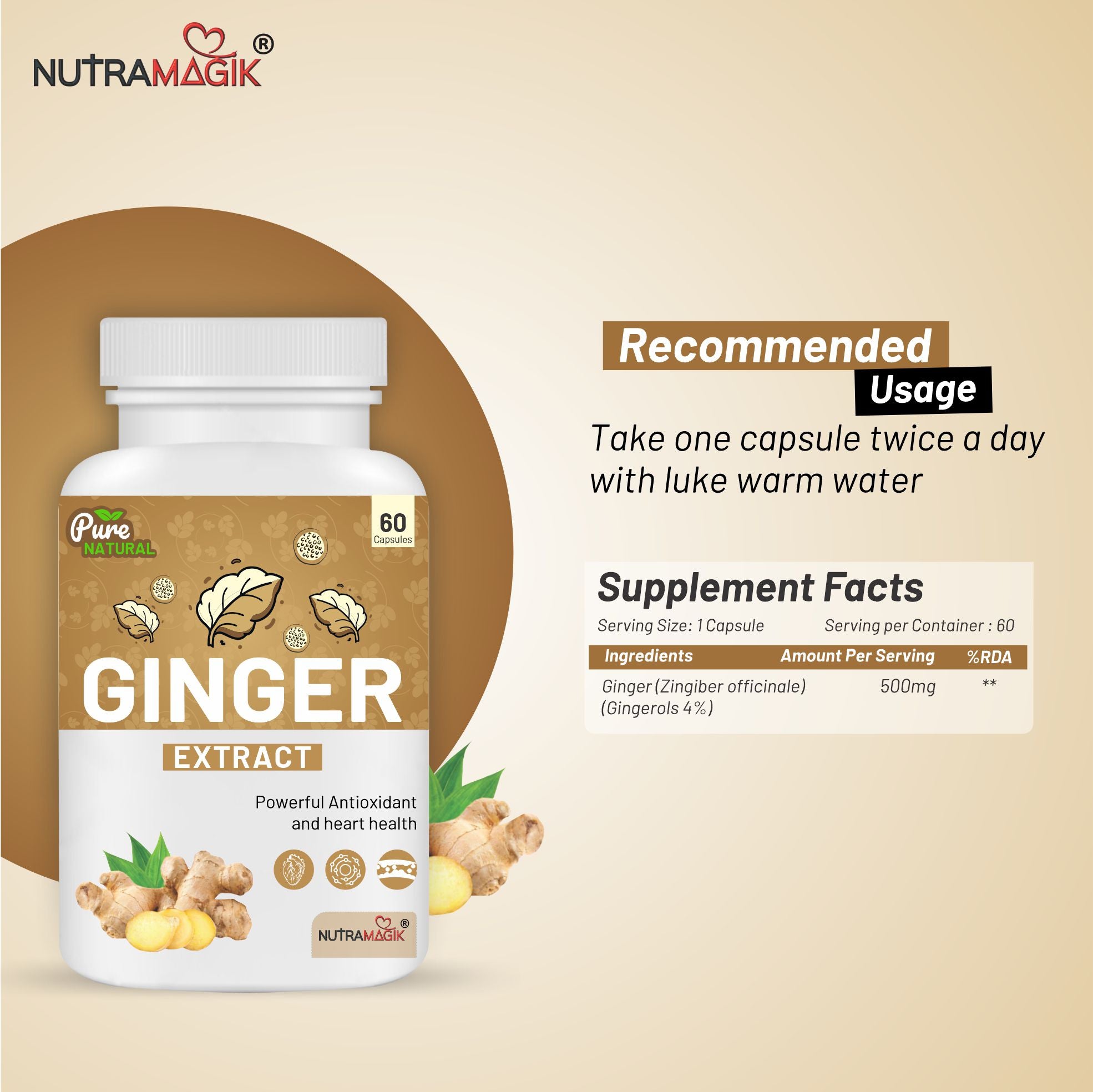 Ginger Extract -60 Capsules