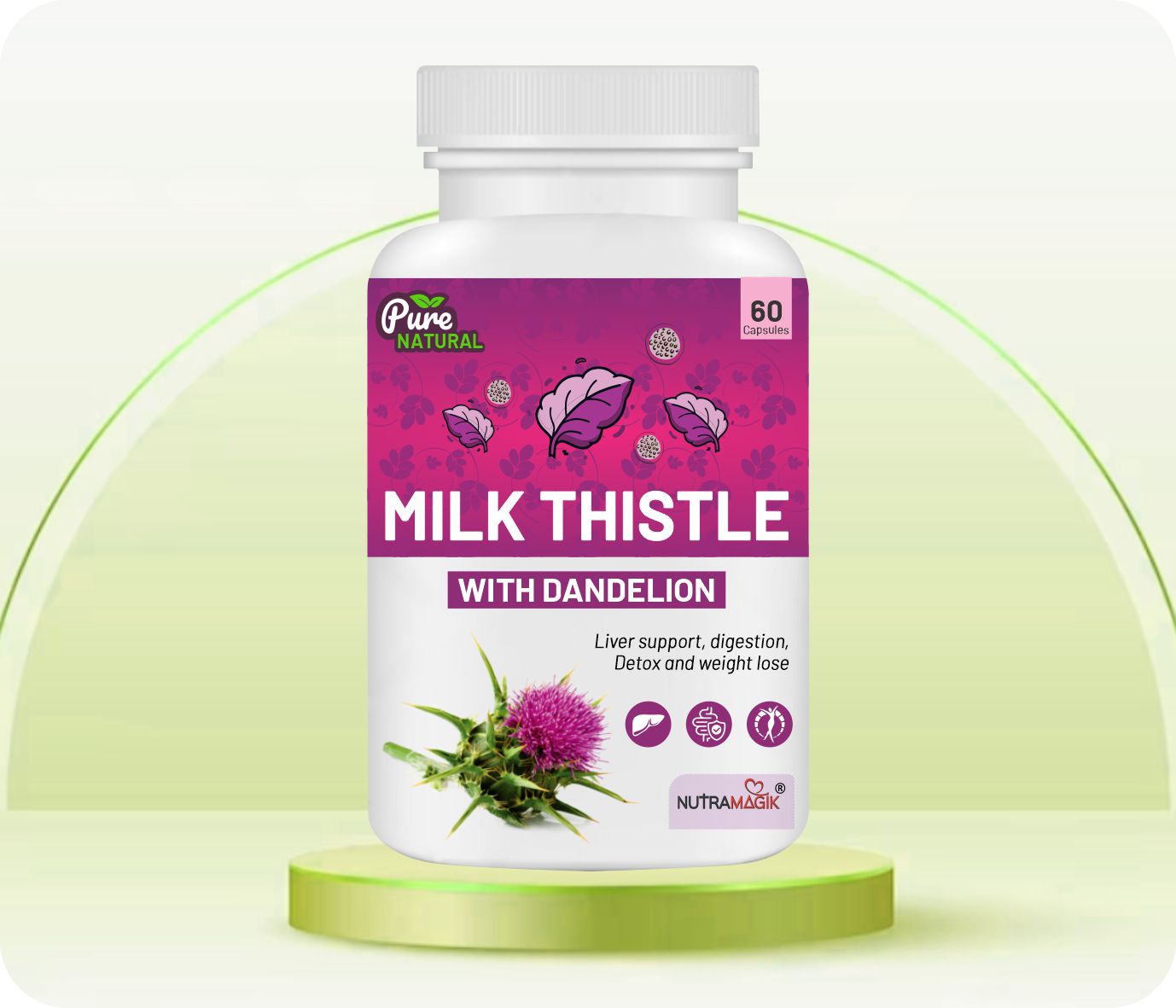 Milk thistle with Dandelion extract-60 Capsules
