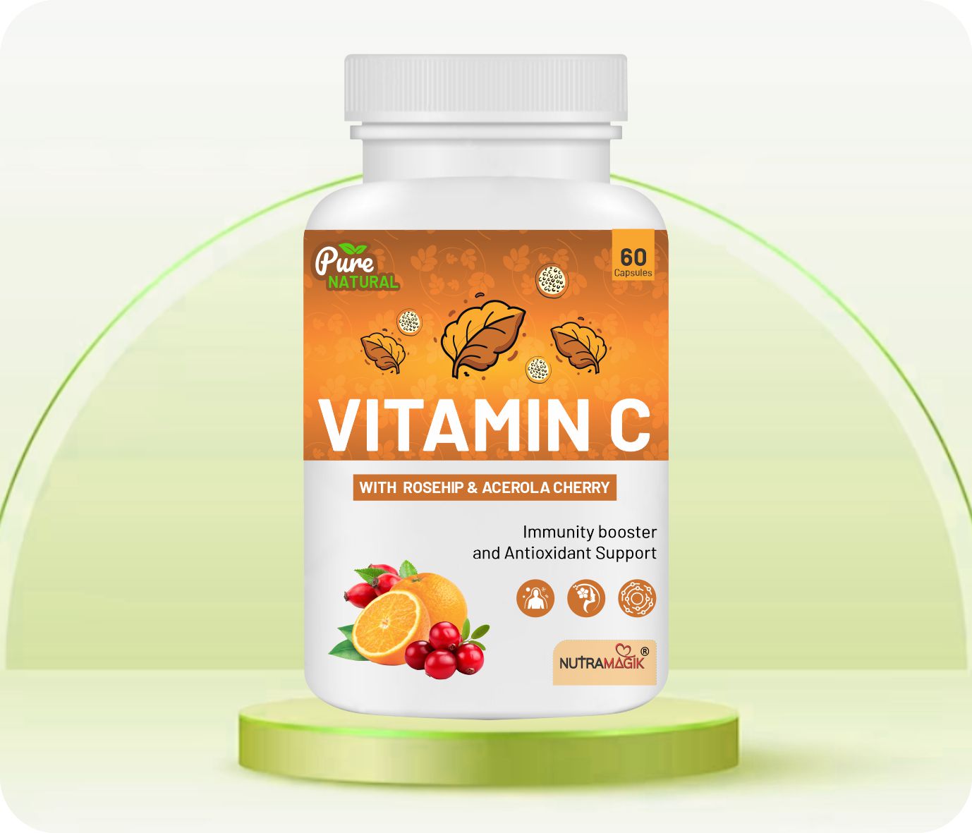 Vitamin C,Acerola Cherry, Rosehip Extract with Zinc-60 Capsule