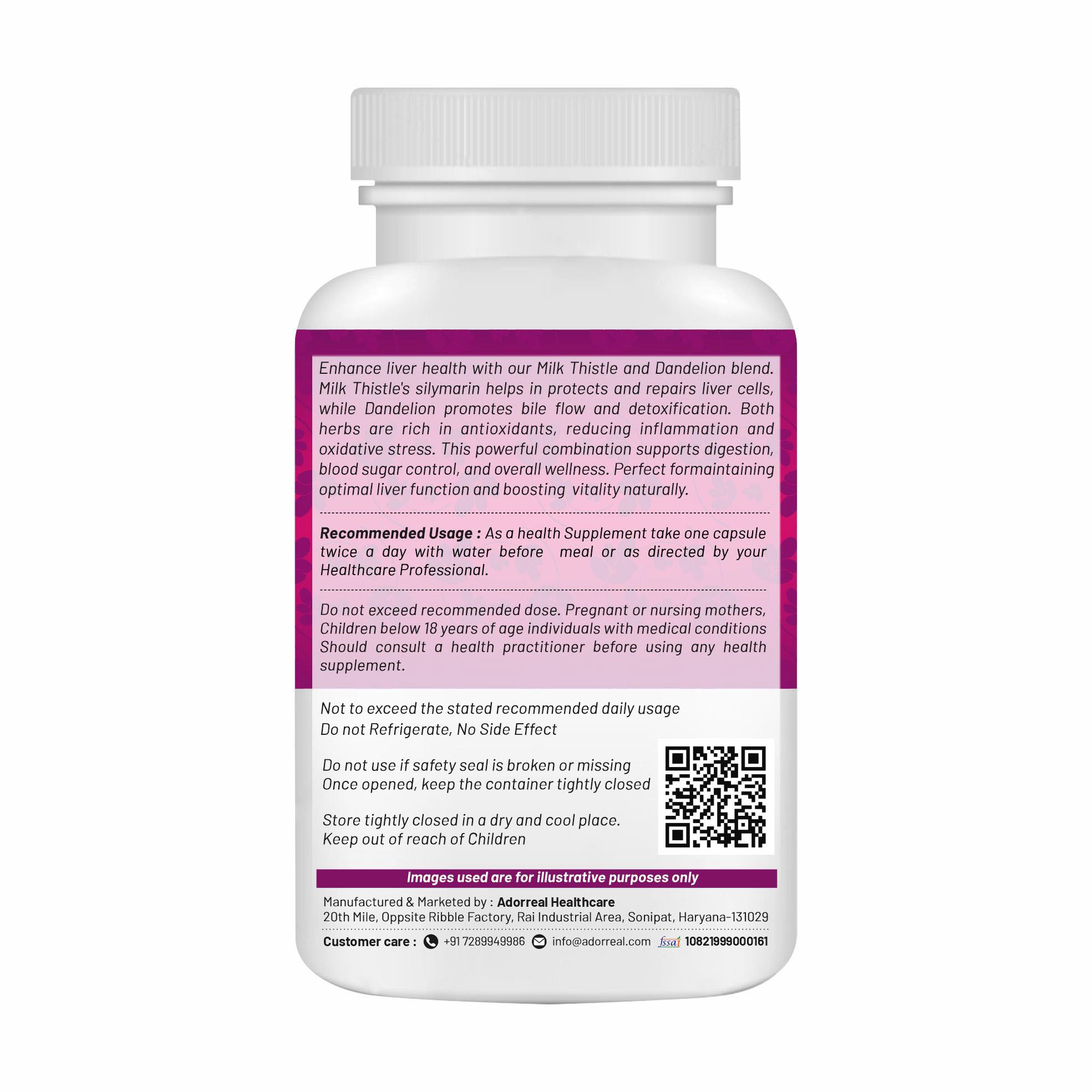 Milk thistle with Dandelion extract-60 Capsules