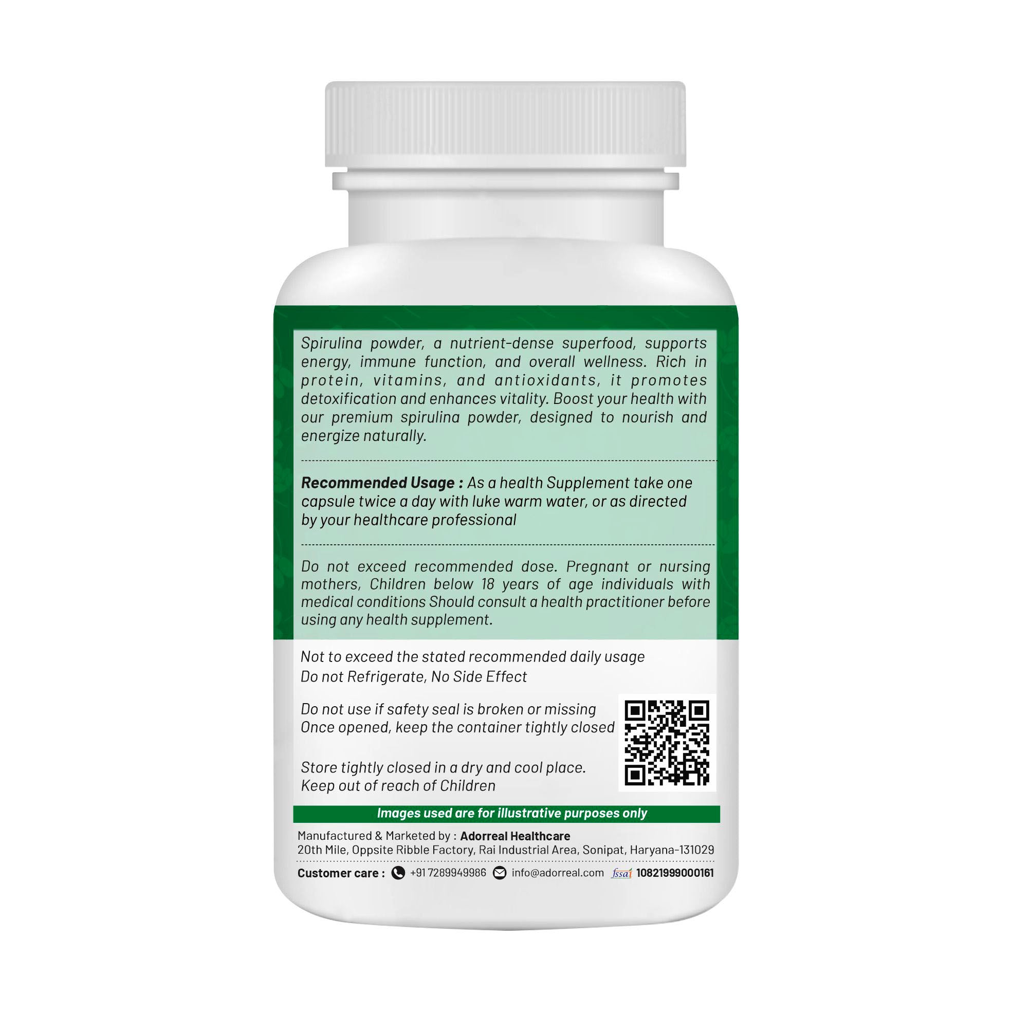 Spirulina Super Green - 60 Capsules