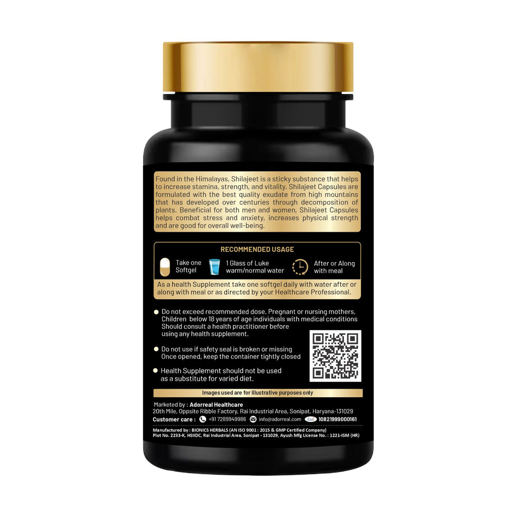 Shilajit Pure and Natural Shilajit - 30 Capsules