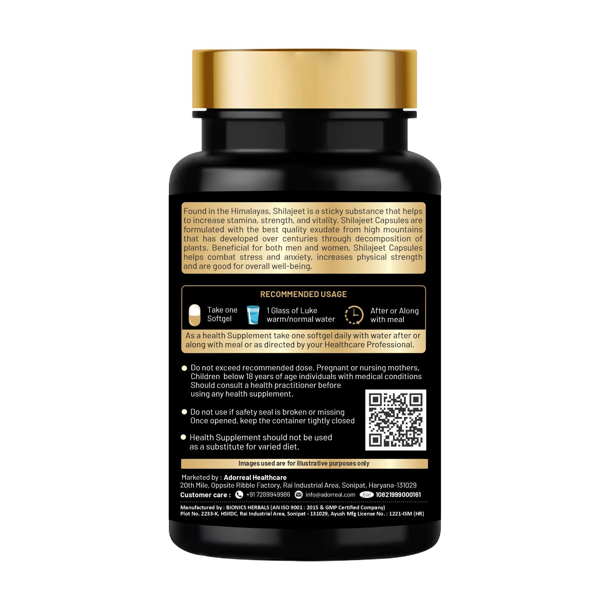 Shilajit Pure and Natural Shilajit - 30 Capsules