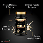 Nutramagik Himalyan Shilajit & Safed Musli Pure & Natural for Stamina and Energy-30 Capsules each