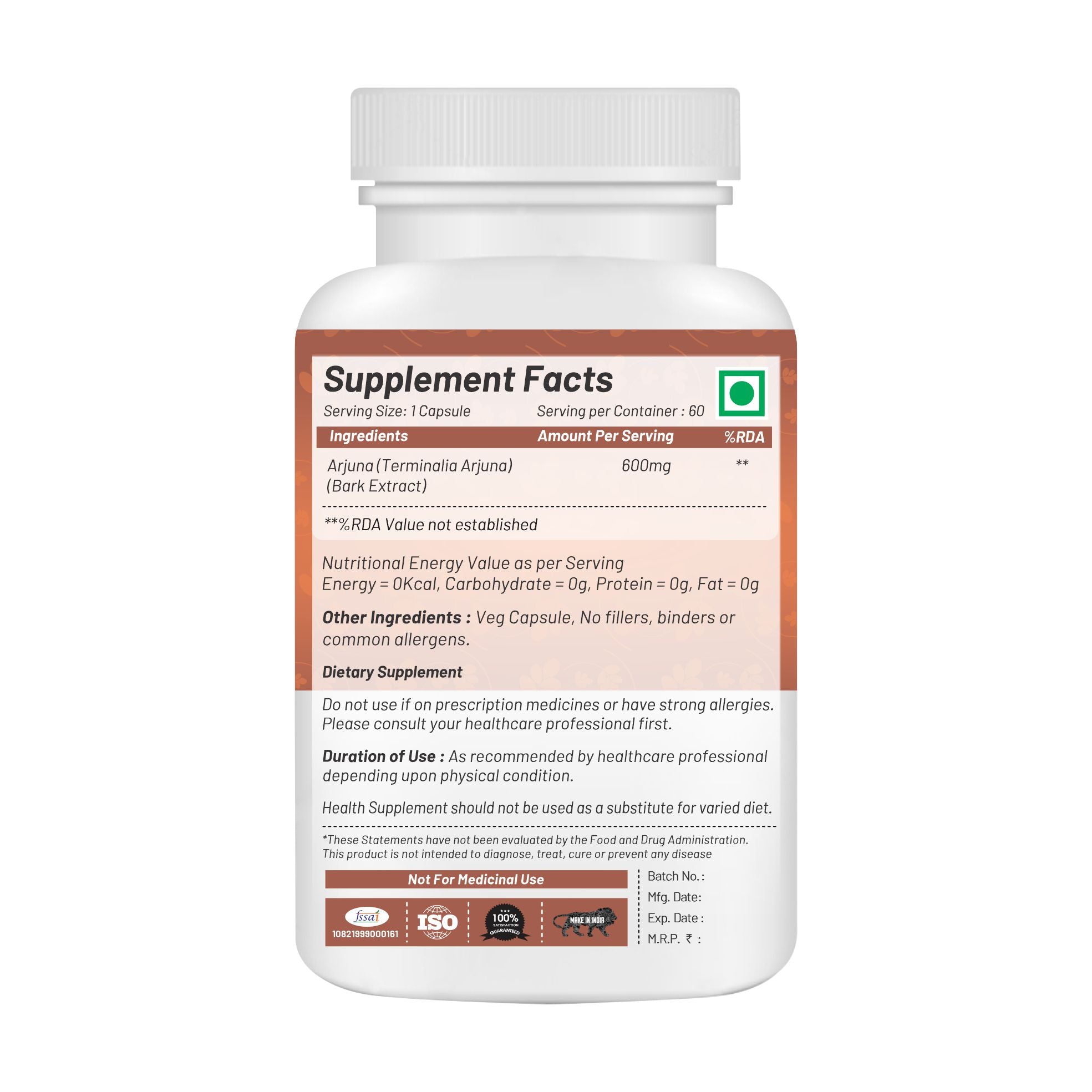 Arjuna Extract- 60 Capsules