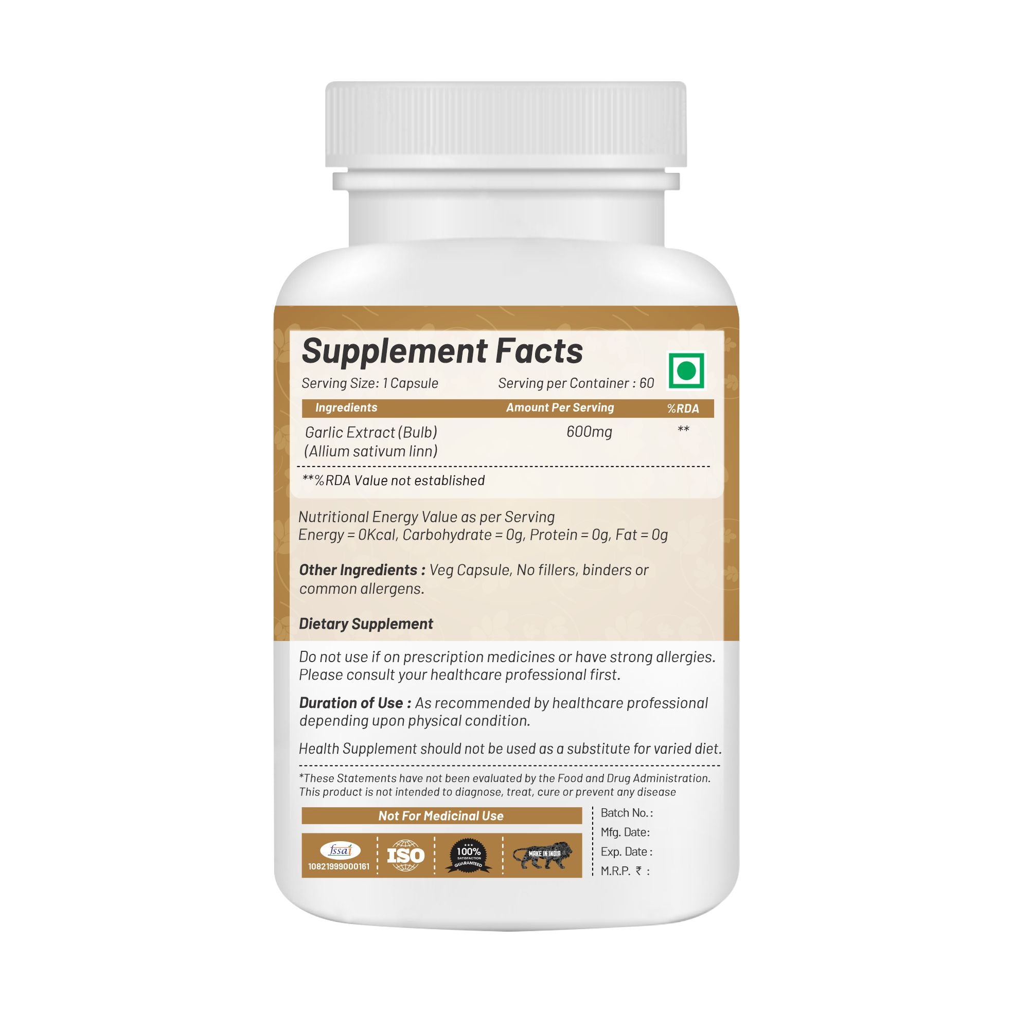 Garlic Extracts - 60 Capsules