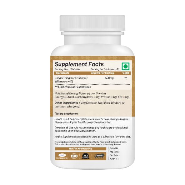 Ginger Extract -60 Capsules