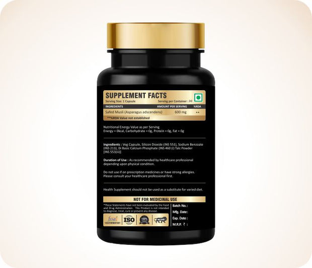 Combo Offer - Ashwagandha,Safed Musli & Mucuna Pruriens  for Natural immunity -30 Caps each