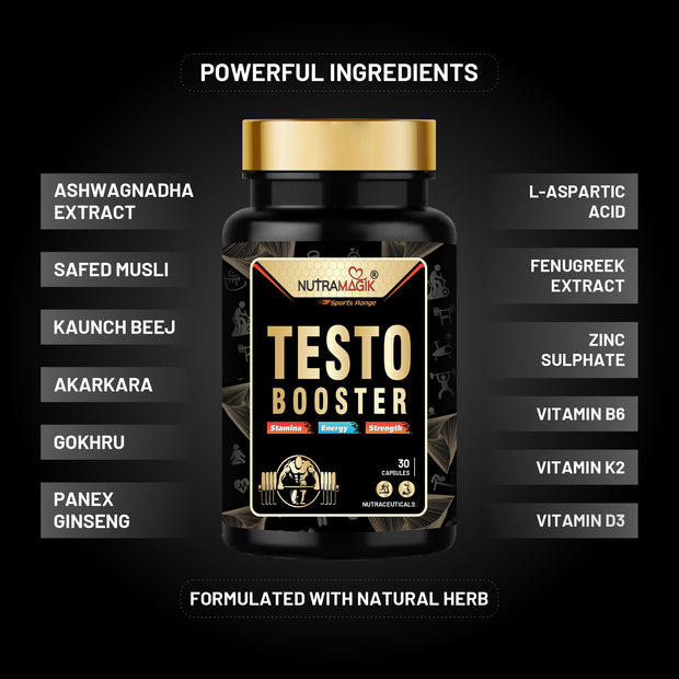 Nutramagik Himalyan Shilajit & Testo Boster Pure & Natural  for Stamina and Energy-30 Capsules each