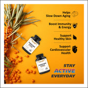 Sea Buckthorn For Healthy Heart, Immunity Power & Body Detox- 60 Capsules