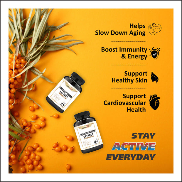 Sea Buckthorn For Healthy Heart, Immunity Power & Body Detox- 60 Capsules